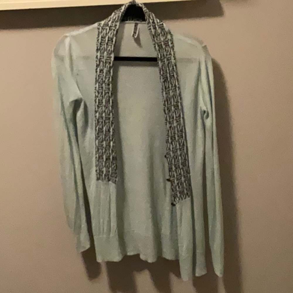 BKE Open Front Cardigan Sweater Super Soft Large 100% Acrylic Mint